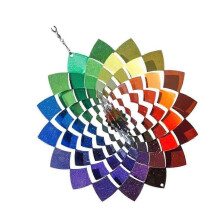 Stainless Steel Wind Spinner Colourful 3D Effect Garden Hanging Decoration for Outdoor