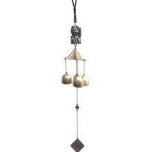Campanella a vento decorativa a forma di gatto portafortuna in lega, ciondolo per porta, per interni ed esterni, 43 cm