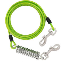 Cavo di fissaggio per cani verde, guinzaglio in acciaio inossidabile da 3 m per cani di taglia grande, spessore 5 mm