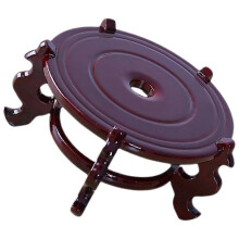 Supporto in legno per vasi di fiori, set da 4, supporto rustico in legno, marrone scuro, 12x12x7 cm