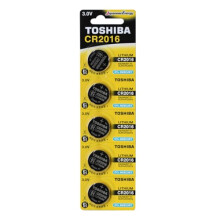 Toshiba CR2016 3V Lithium Coin Cell Battery Pack of 5 batteries Expiry date March 2027