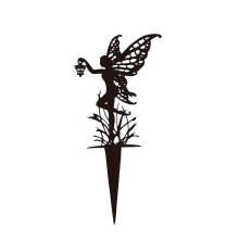 Metal Garden Stake Silhouette Floral Cutout Outdoor Patio Lawn Decor Sign