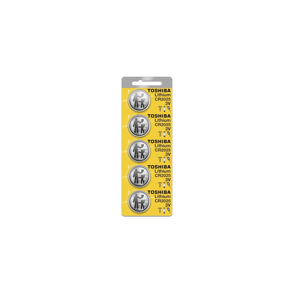 Toshiba Cr2025 3 Volt Lithium Coin Battery (5 Batteries)