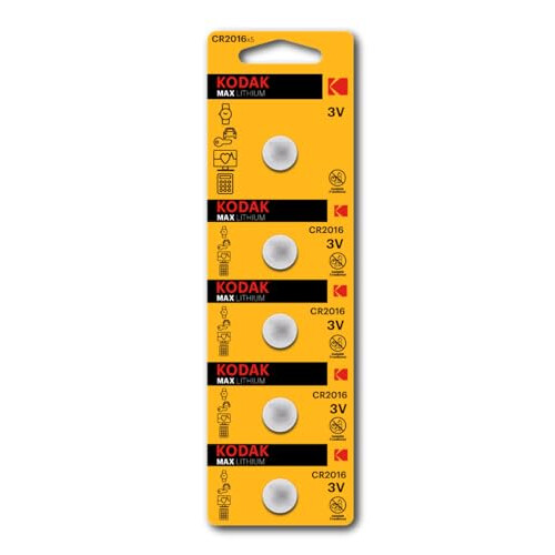 Kodak KODAK ULTRA CR2016 LITHIUM BUTTON CELL BATTERIES X 5
