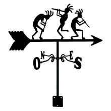 Vintage Metal Weather Vane for Garden, 35x50cm Wind Direction Indicator with Anti-UV Coating