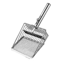 Stainless Steel Cat Litter Scoop with Long Handle, Deep Shovel for Fast Sifting