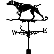 Retro Labrador Dog Metal Weathervane for Garden, Outdoor Wind Direction Indicator with Stainless Steel Finish