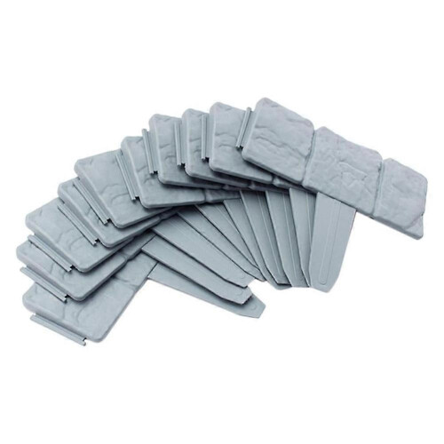 Garden Landscape Edging Borders, 20 PCS 16 FT No Dig Plastic Lawn Edging, Grey Stone Effect