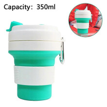 (Green) Collapsible Silicone Cup, Portable High Temperature Water Cup Outdoor Travel Collapsible Cup Portable Folding Office Drinking Cup