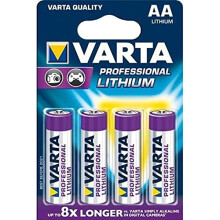 Varta Professional AA Lithium Batteries 1.5 V / 2900 mAh/Blister Pack of 4
