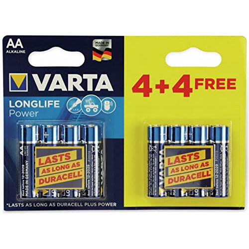 Varta VARTA High Energy AA 4 + 4 Free Battery Pack, Blue