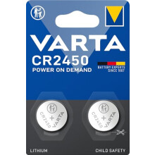 VARTA Batteries Electronics CR2450 Lithium button cell battery 2-pack, Button cells in original blister pack of 2