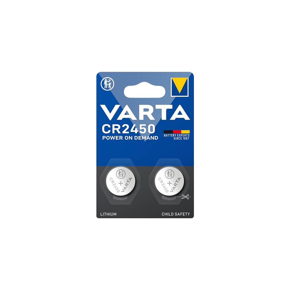 Varta Batteries Electronics Cr2450 Lithium Button Cell Battery 2-Pack, Button Cells In Original Blister Pack Of 2