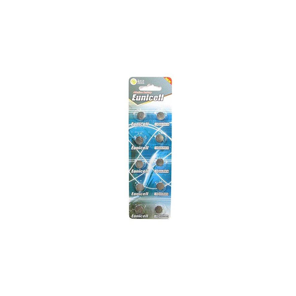 Eunicell Ag9 Alkaline Brand Batteries 1.5 V Type: Flat Pack Of 10 6957046501098