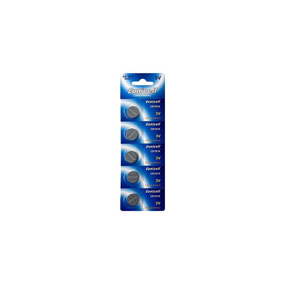 5 X Cr1616 3V Lithium Button Cell 50 Mah (1 Blistercard A 5 Batteries) Brand Name Eunicell. 6957046500084