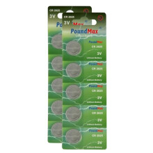 10 x 2025 PoundMax Button cells Lithium CR2025 Batteries Watch NEW