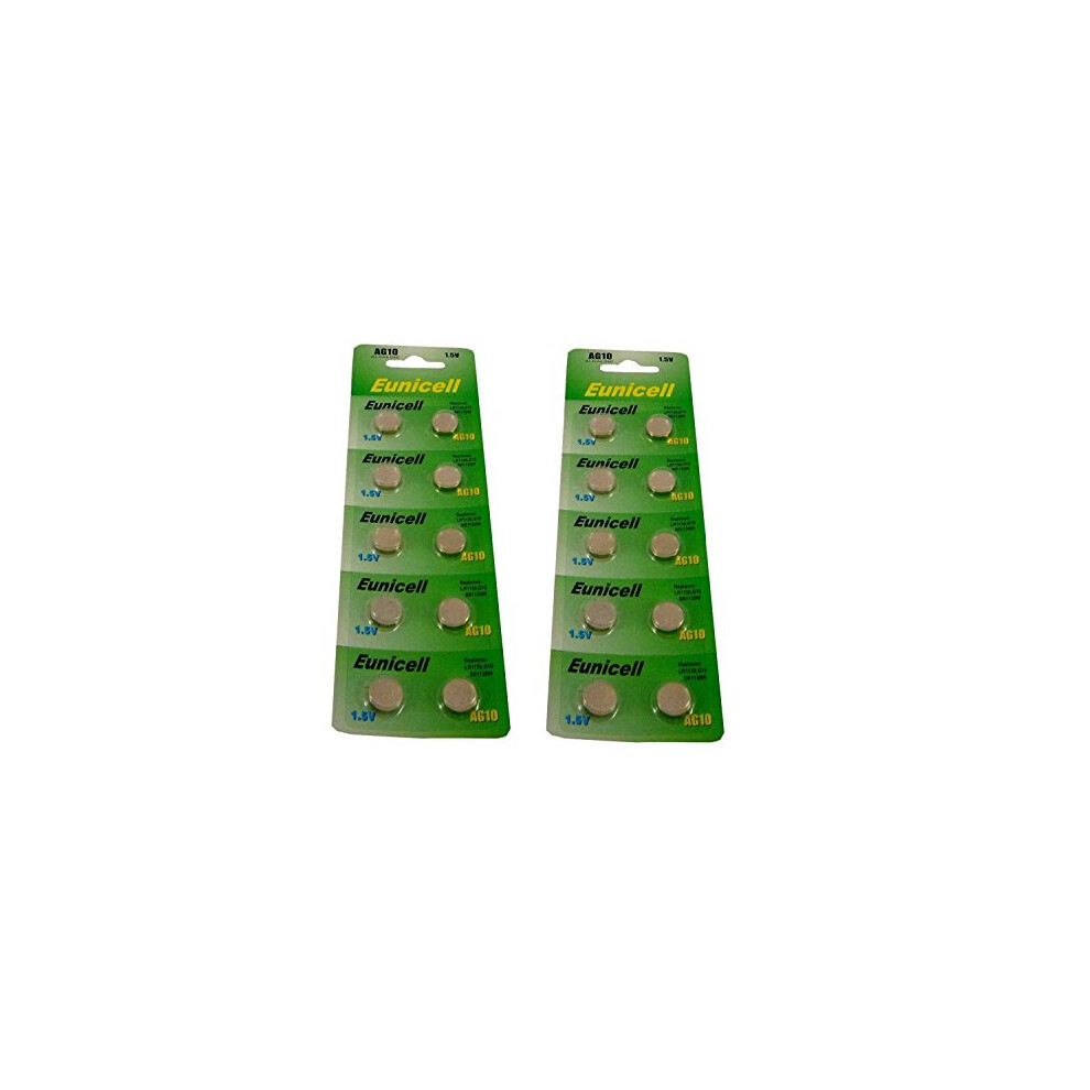 20 X Ag10 1.5V Alkaline Batteries - Replaces Sr1130, Sr54, Sr1131, 389, 390 7426853325078