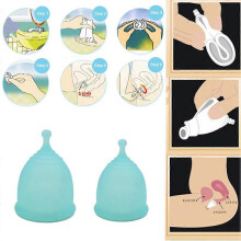 Menstrual Cups and Menstrual Cup Set No Spill Period Cups Silicone Reusable Period Cup Set