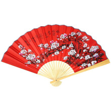 Chinese Style Hanging Paper Fan for Wall Decor, Large Folding Fan with Bamboo Frame, Oriental Living Room Art