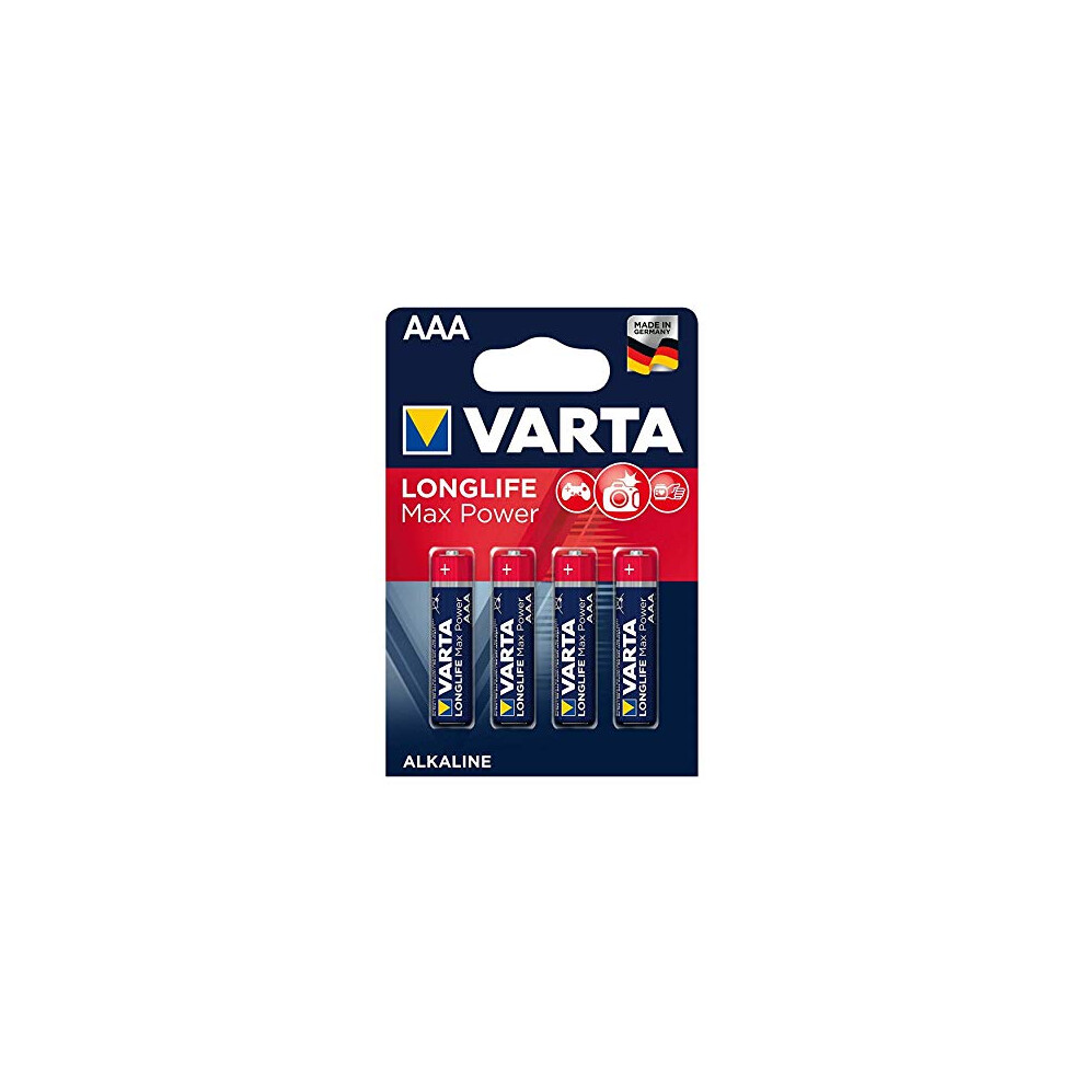 Varta Longlife Max Power Alkaline Battery, Micro (Aaa), Contents: 4