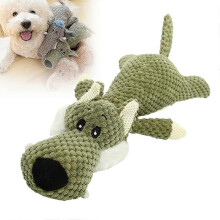 Giocattolo per cani in peluche a forma di anatra denim con fischietto, resistente per cani che masticano