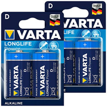 Varta Longlife Power 1.5V Mono/D/LR20 Alkaline Battery Pack of 4