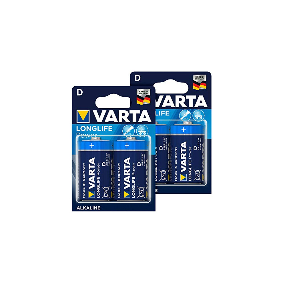 Varta Longlife Power 1.5V Mono/D/Lr20 Alkaline Battery Pack Of 4