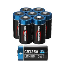 ANSMANN CR123A 3V Lithium Battery [Pack of 8] CR123A/CR123/CR17345/DL123/EL123A Ideal For Alarm Systems, Smoke Detectors, Remote Controls, Keyless