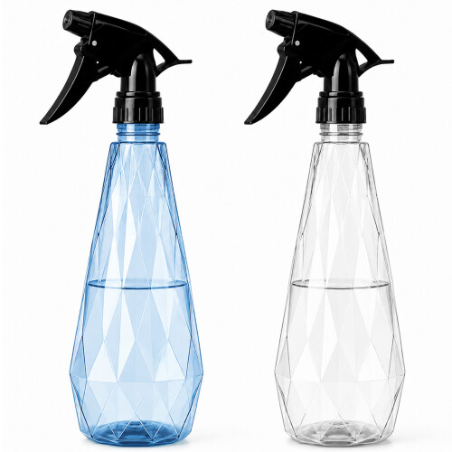 KEPLIN Water Spray Bottles (2 Pack) 600ml  Adjustable Nozzle for Mist & Stream Reusable