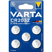 VARTA Button Cell Batteries CR2032, Pack of 5, Power on Demand, Lithium, 3V