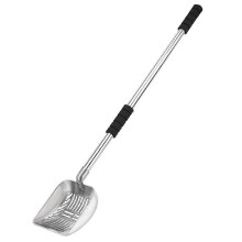 Metal Cat Litter Scoop with Detachable Long Handle, Deep Shovel & Non-Slip Foam Grip for Dogs and Cats