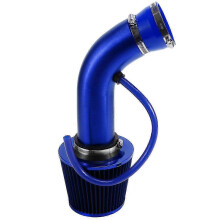 (Blue) 76mm/3-Inch Car Air Filter with Intake Pipe System Turbine Induction Kit Aluminum Universal Truck Accessories Black