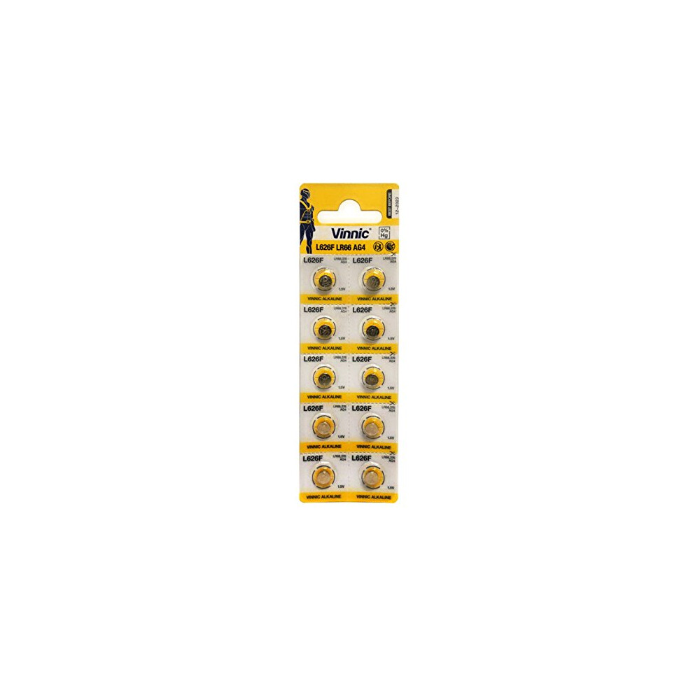 Starlet24 Vinnic Premium Button Cell Batteries 10X Ag4, 177, 377, Sr626, Lr626 761449349548