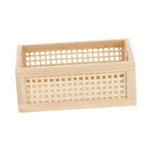 Wooden Desktop Storage Basket with Handles, Multipurpose Organiser Tray for Books, Toys, Cosmetics