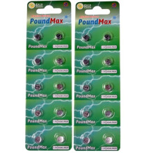 20 X AG4 376/377 LR66 SR626 SR626SW 1.5v PoundMax ALKALINE BUTTON CELL BATTERY