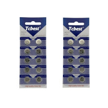 20 x Dunamis LR44 Batteries AG13 357 303 SR44 L1154F A76 Premium Alkaline Battery 1.5V Button Coin Cell, Used in Watches, Hearing Aids, Glucometers,