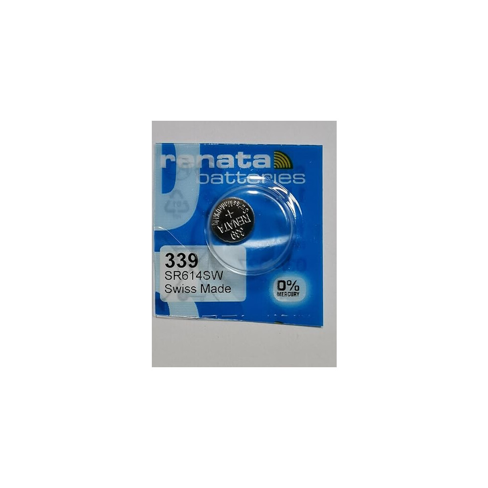 Renata 339 Sr614sw Oxide Watch Battery 1.55V Blister Packed Silver 5055414006556