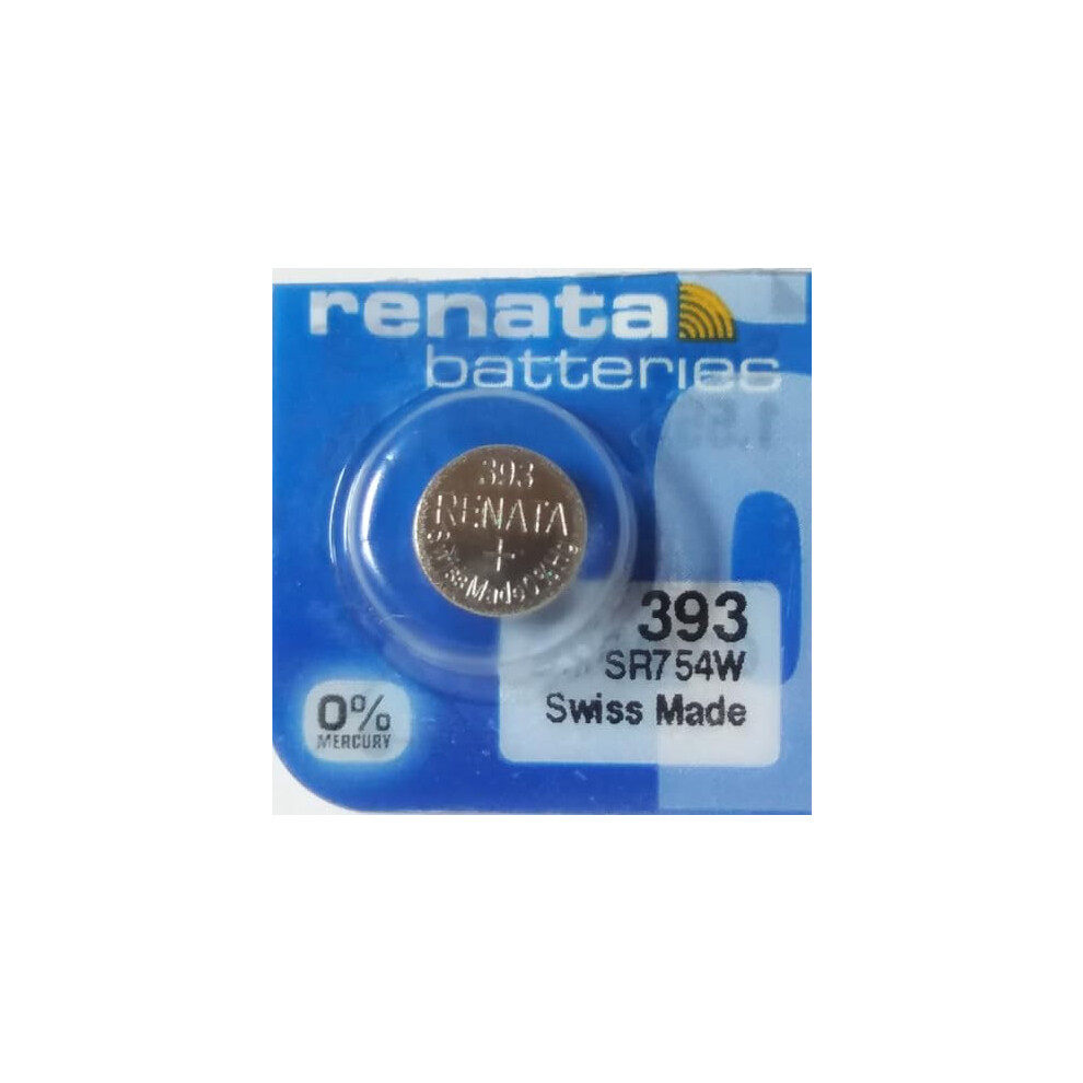 Renata 393 Sr48w Oxide Watch Battery 1.55V Blister Packed Silver 5055414006754