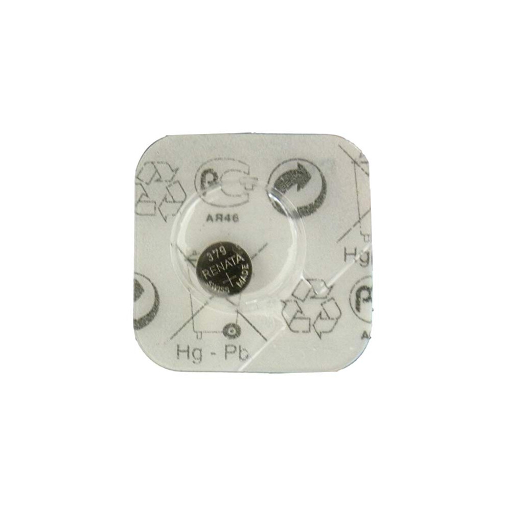 Renata 379 Sr521sw Sb-Ac Oxide Watch Battery 1.55V Blister Packed Silver 5055414006655
