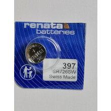 One (1) X Renata 397 SR726SW Silver Oxide Watch Battery 1.55v Blister Packed
