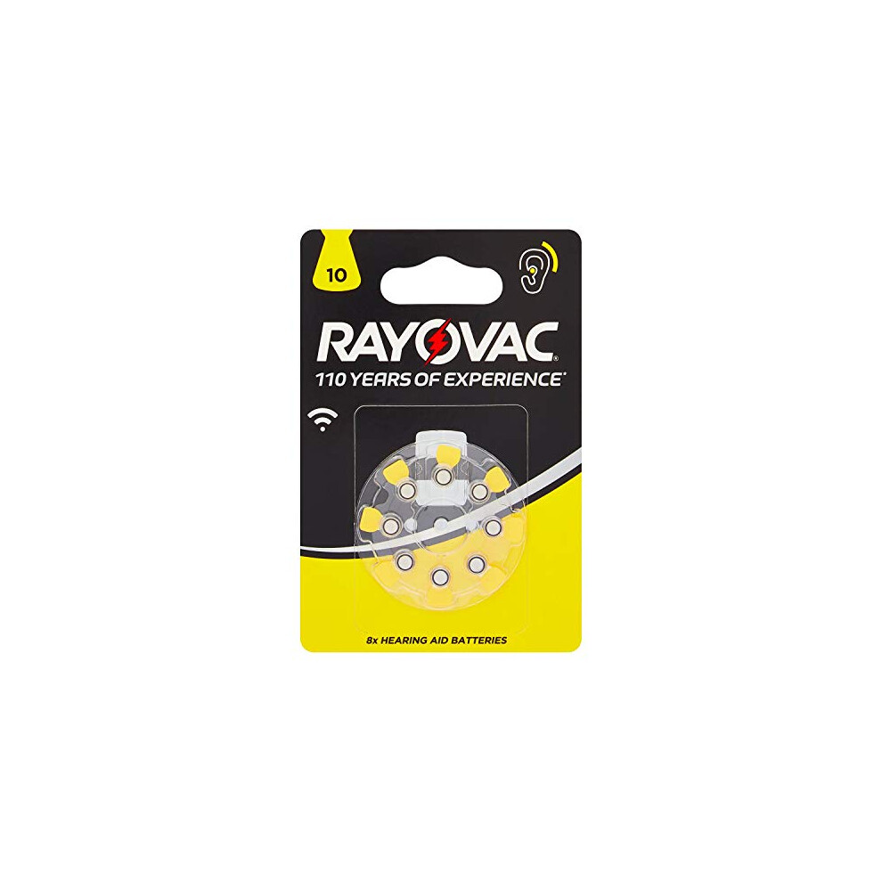 Rayovac Size 10 Pr70 Hearing Aid Batteries 8-Pack 5000252003809