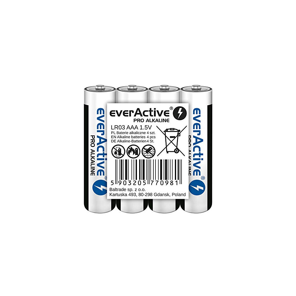 Everactive Aaa Batteries 10 Pack Pro Alkaline Micro Lr03 R03 1.5V Highest Performance 10 Year Shelf Life Pack Of 4 5903205770981