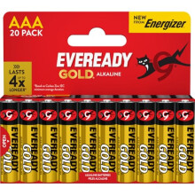 Eveready Gold by Energizer - AAA Battery (20 Pack) - Triple A Batteries - 1.5V Alkaline - Reliable Power For Every Day Devices - 10 Year Shelf Life