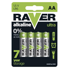 Alkaliske batterier 1,5V LR6 AA Raver sæt med 4