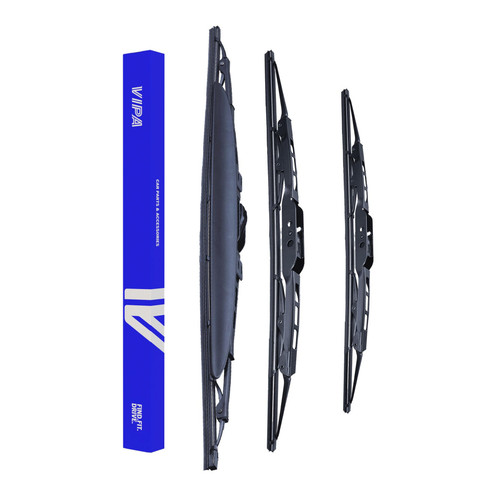 Vipa Car Parts Premium Wiper Blade Set | Fits: Vauxhall Agila Hatchback (Feb 2000 To Mar 2008) | All-Weather Performance | Durable, Streak-Free 5056162280182