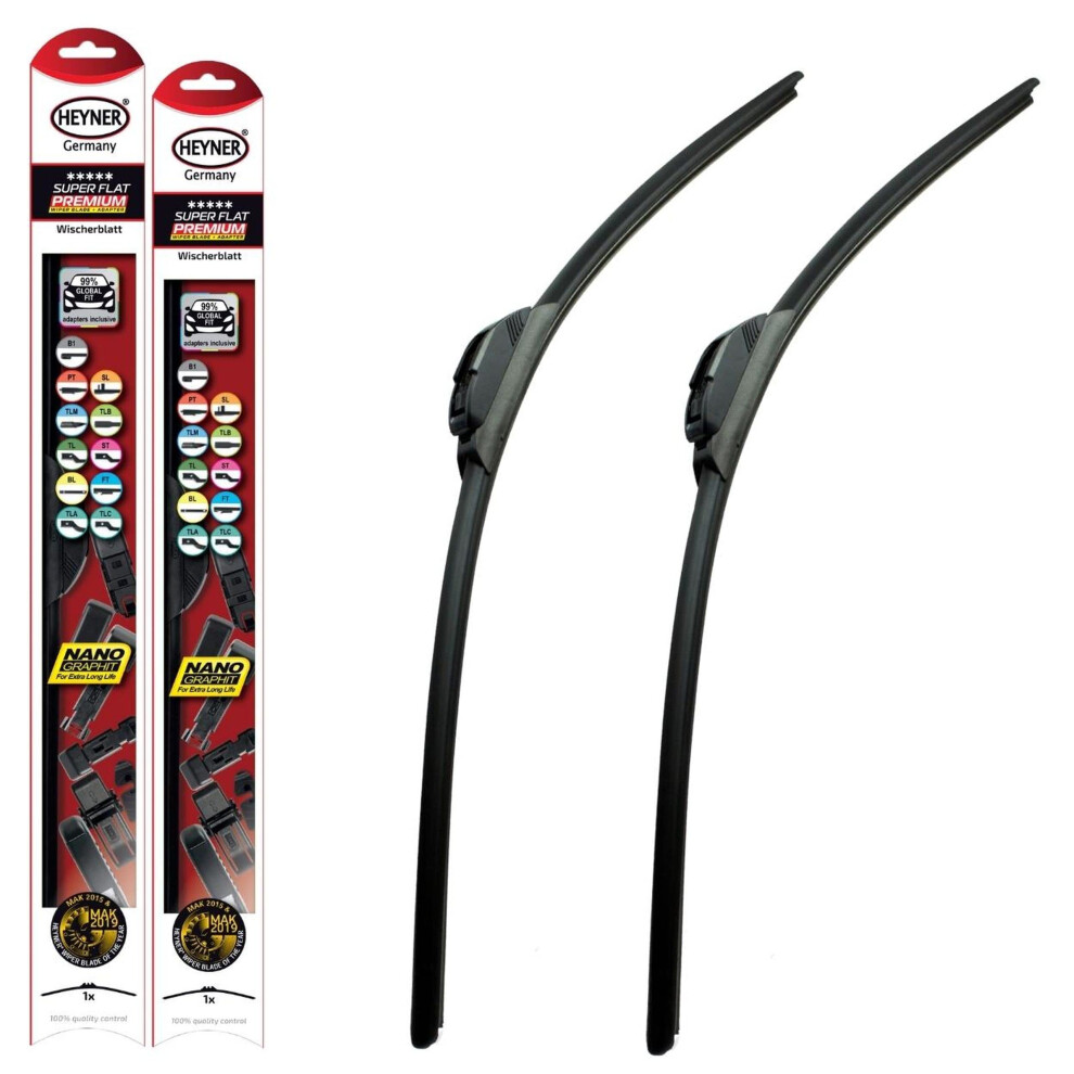 Fits Bmw 3 Series E46 1998-2005 Heyner Super Flat Windscreen Wiper Blades 23"20" Hsf2320h 5055668249044