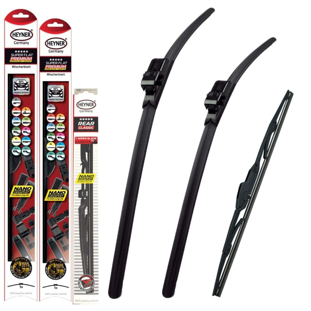 Heyner Germany Fits Peugeot 407 Windscreen Wiper Blades 2004-2011 Size 28"28" Rear Blade 12? Hsf2828sl12hrc 5055668285110