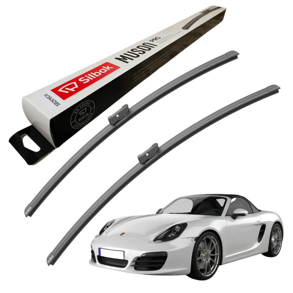 Silbak Windscreen Wipers, Fits For Porsche Boxster (04/2012-08/2016) Front Wiper Blades, 580Mm/530Mm 5056807430361