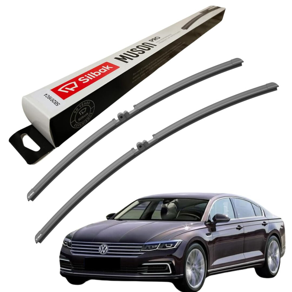 Silbak Windscreen Wipers, Fits For Vw Phaeton (05/2002-03/2016) Front Wiper Blades, 600Mm/530Mm 5056807431535