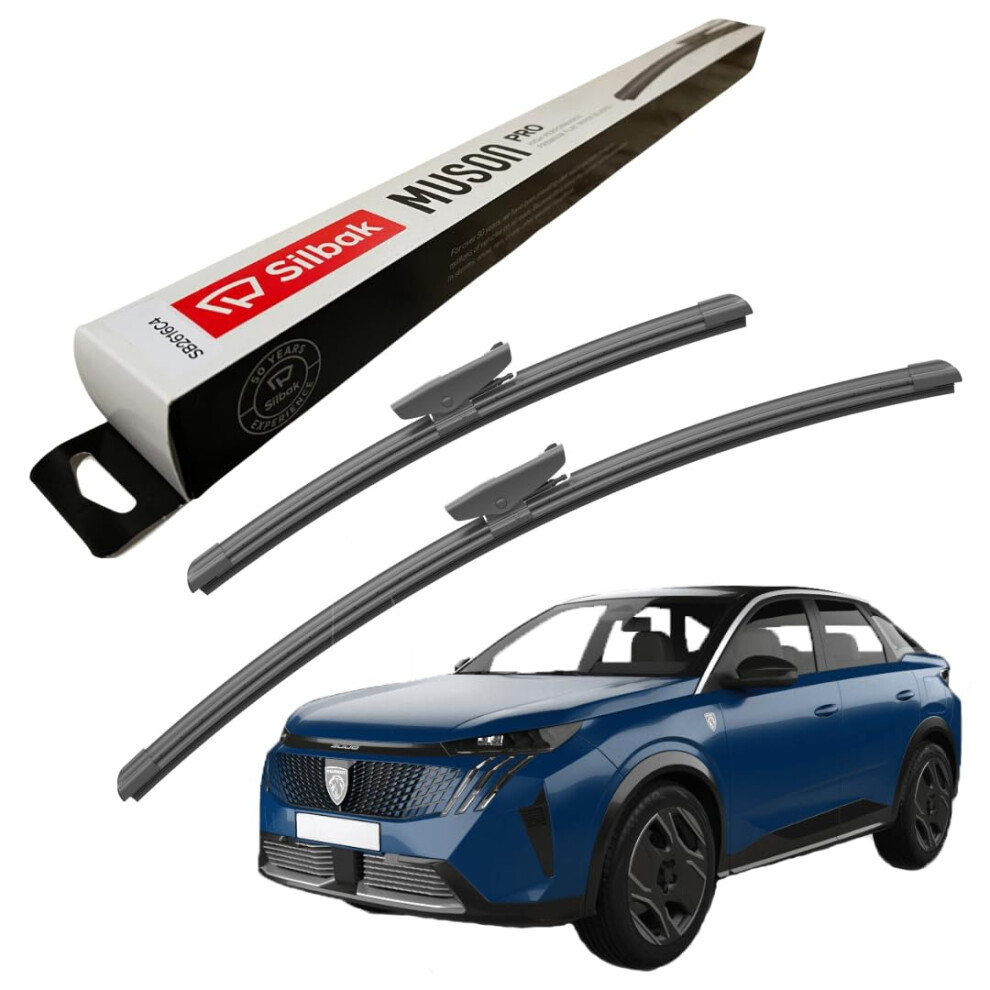 Silbak Windscreen Wipers, Fits For Peugeot 3008 Iii (02/2024 Onwards) Front Wiper Blades, 600Mm/400Mm 5056807441718
